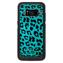 DistinctInk™ OtterBox Commuter Series Case for Apple iPhone or Samsung Galaxy - Teal Black Leopard Skin Spots