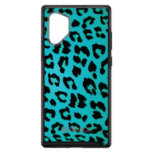 DistinctInk™ OtterBox Symmetry Series Case for Apple iPhone / Samsung Galaxy / Google Pixel - Teal Black Leopard Skin Spots