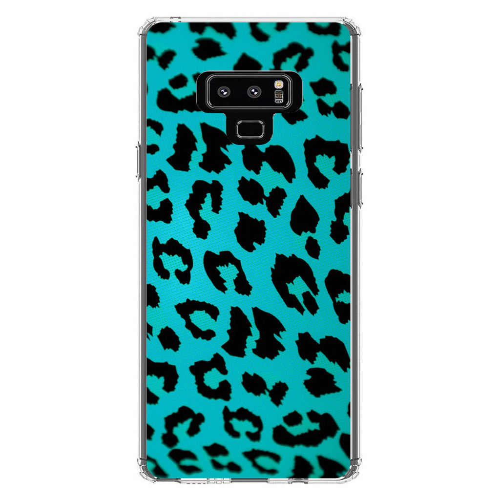 Teal Black Leopard Skin Spots Clear Shockproof iPhone Case, view 11