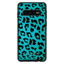 DistinctInk™ OtterBox Symmetry Series Case for Apple iPhone / Samsung Galaxy / Google Pixel - Teal Black Leopard Skin Spots