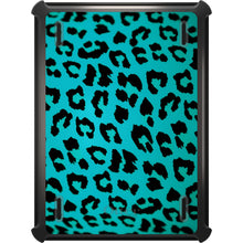 DistinctInk™ OtterBox Defender Series Case for Apple iPad / iPad Pro / iPad Air / iPad Mini - Teal Black Leopard Skin Spots