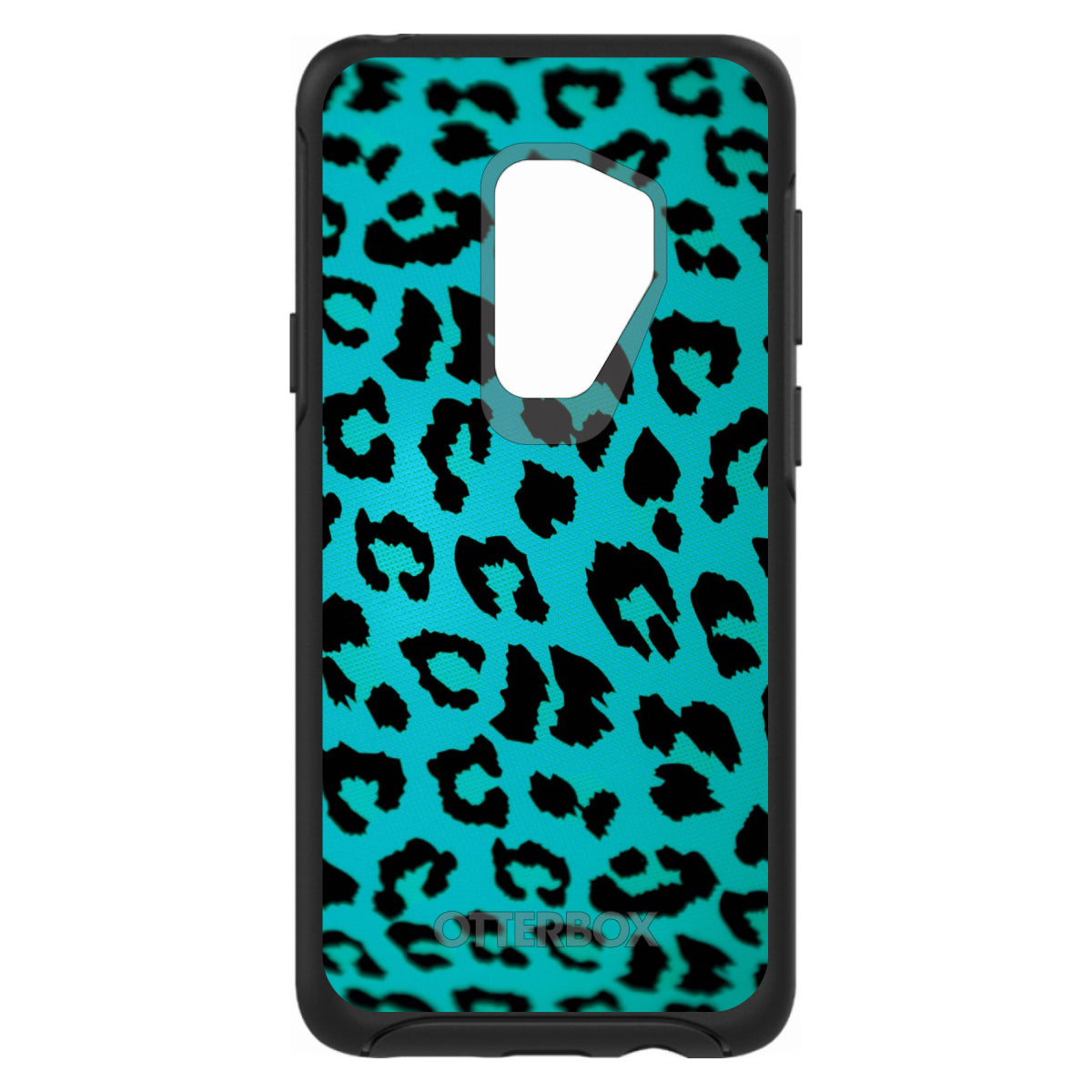Teal Black Leopard Skin Spots OtterBox Symmetry Case for iPhone & Galaxy, view 9