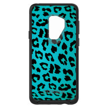 DistinctInk™ OtterBox Symmetry Series Case for Apple iPhone / Samsung Galaxy / Google Pixel - Teal Black Leopard Skin Spots