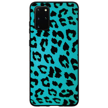 DistinctInk® Hard Plastic Snap-On Case for Apple iPhone or Samsung Galaxy - Teal Black Leopard Skin Spots
