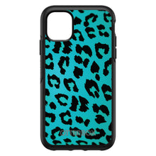 DistinctInk™ OtterBox Symmetry Series Case for Apple iPhone / Samsung Galaxy / Google Pixel - Teal Black Leopard Skin Spots