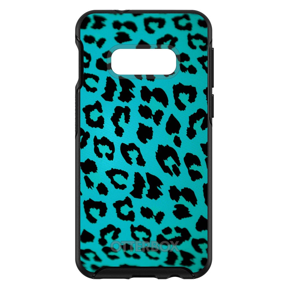 Teal Black Leopard Skin Spots OtterBox Symmetry Case for iPhone & Galaxy, view 7