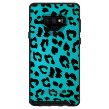 DistinctInk™ OtterBox Symmetry Series Case for Apple iPhone / Samsung Galaxy / Google Pixel - Teal Black Leopard Skin Spots
