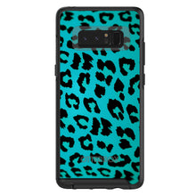 DistinctInk™ OtterBox Symmetry Series Case for Apple iPhone / Samsung Galaxy / Google Pixel - Teal Black Leopard Skin Spots