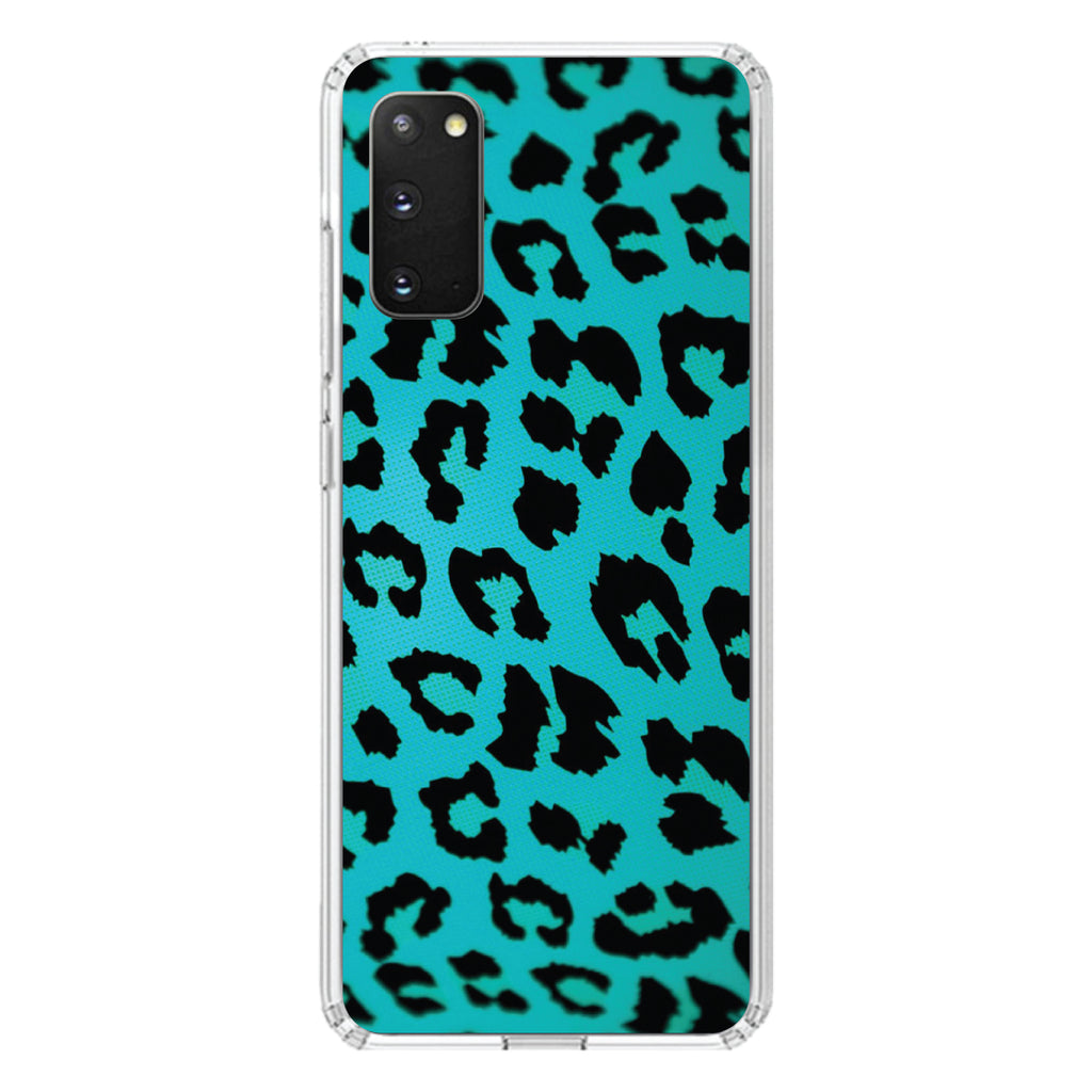 Teal Black Leopard Skin Spots Clear Shockproof iPhone Case, view 15