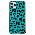 Teal Black Leopard Skin Spots Clear Shockproof iPhone Case