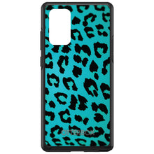 DistinctInk™ OtterBox Symmetry Series Case for Apple iPhone / Samsung Galaxy / Google Pixel - Teal Black Leopard Skin Spots