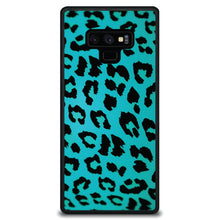 DistinctInk® Hard Plastic Snap-On Case for Apple iPhone or Samsung Galaxy - Teal Black Leopard Skin Spots