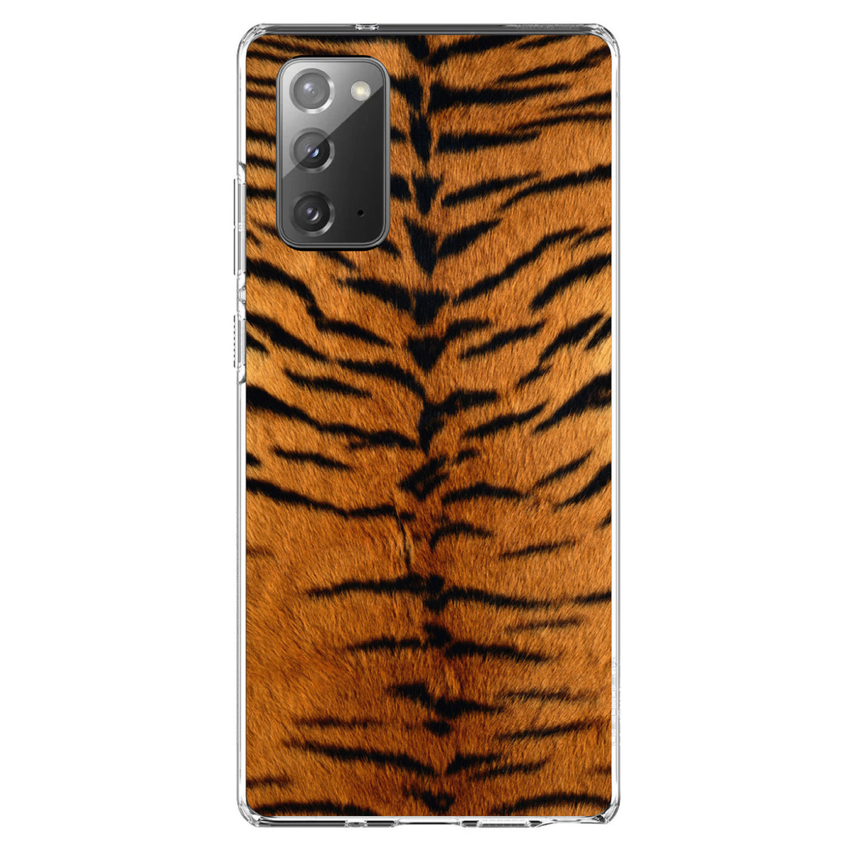 Yellow Black Tiger Fur Skin Print Clear Shockproof iPhone Case, view 8