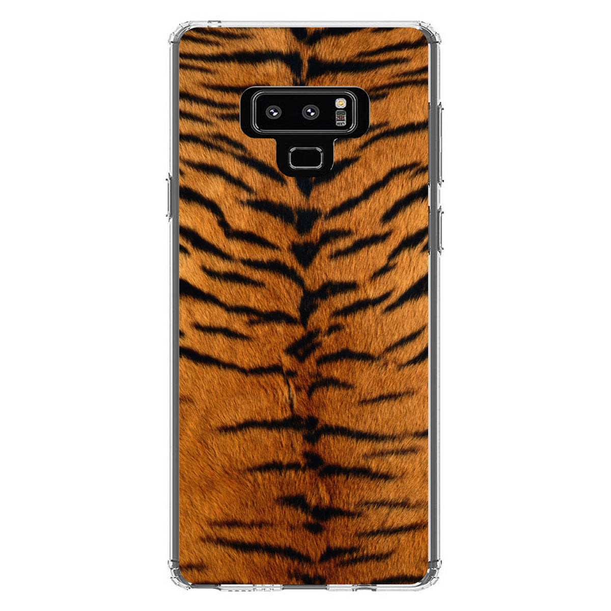 Yellow Black Tiger Fur Skin Print Clear Shockproof iPhone Case, view 11