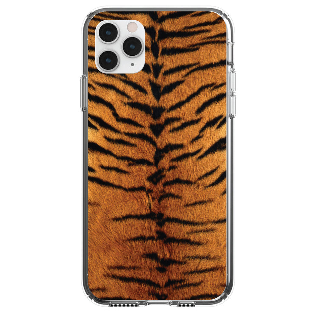 Yellow Black Tiger Fur Skin Print Clear Shockproof iPhone Case