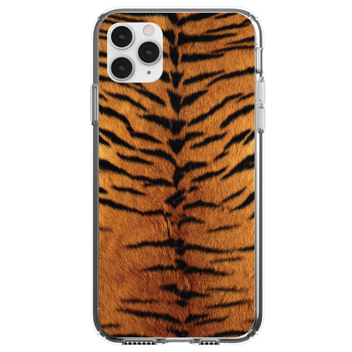 DistinctInk® Clear Shockproof Hybrid Case for Apple iPhone / Samsung Galaxy / Google Pixel - Yellow Black Tiger Fur Skin Print