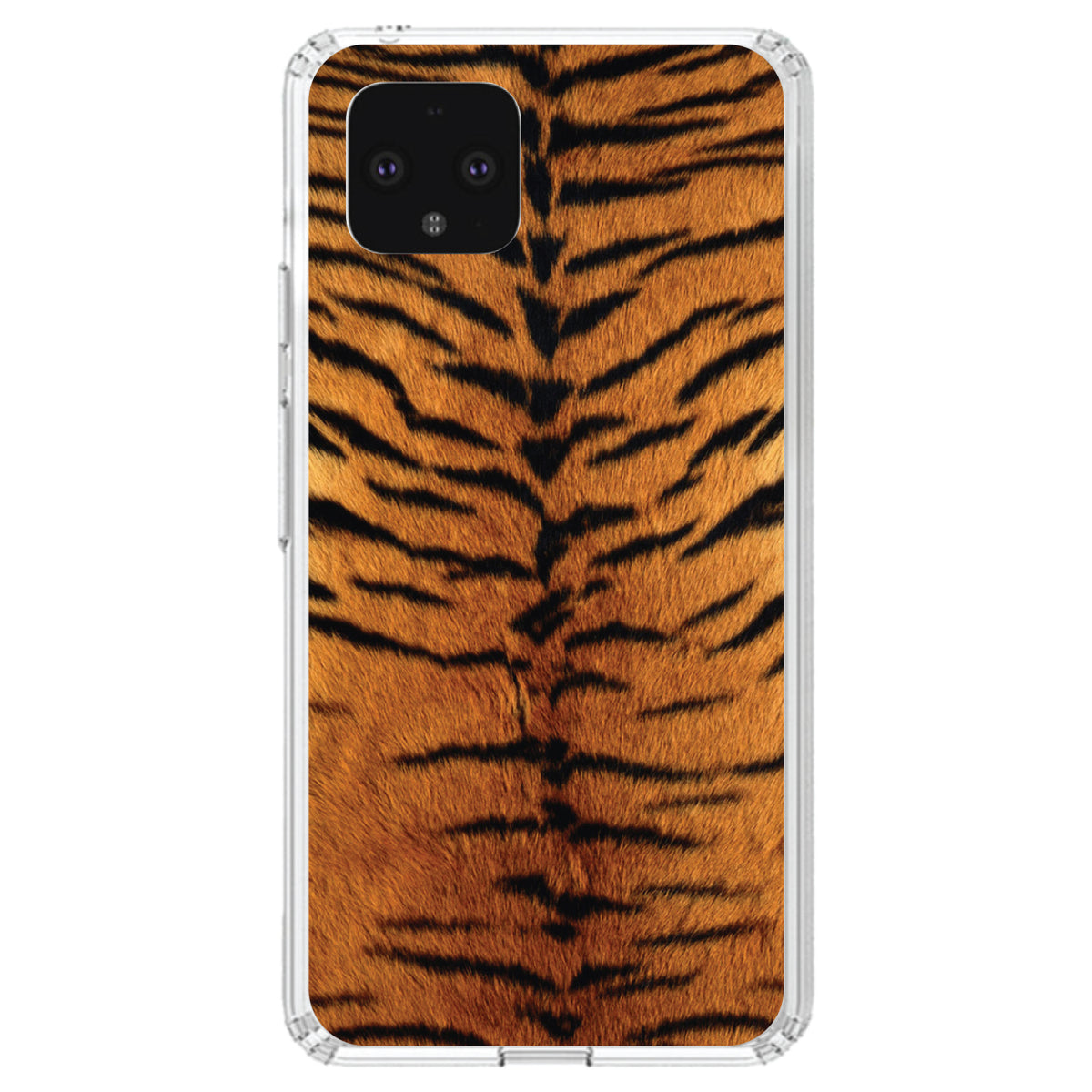 Yellow Black Tiger Fur Skin Print Clear Shockproof iPhone Case, view 24