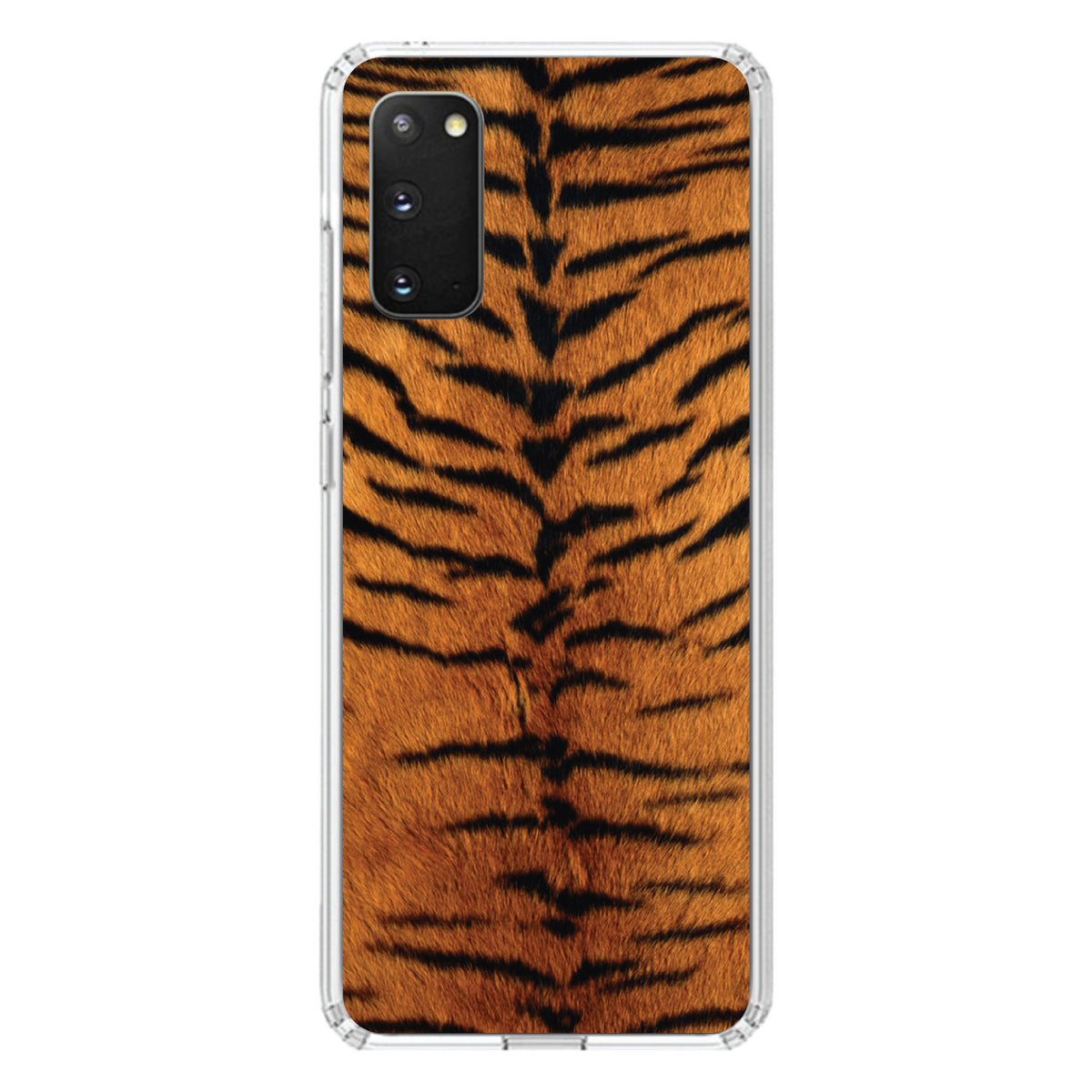 Yellow Black Tiger Fur Skin Print Clear Shockproof iPhone Case, view 15