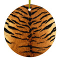 Yellow Black Tiger Fur Skin Print Ceramic Ornament