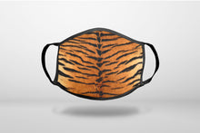 Yellow Black Tiger Fur Skin Print - 3-Ply Reusable Soft Face Mask Covering, Unisex, Cotton Inner Layer
