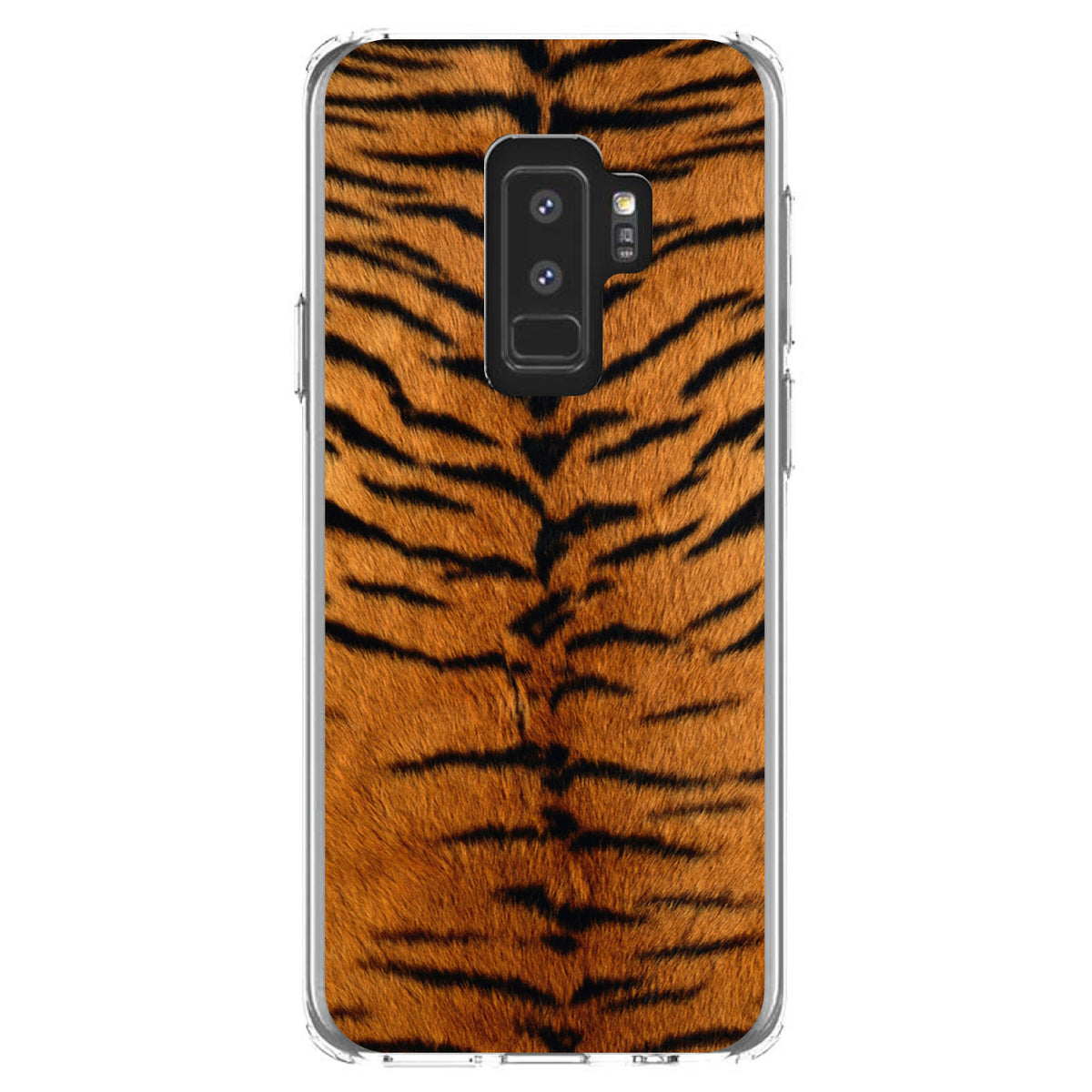 Yellow Black Tiger Fur Skin Print Clear Shockproof iPhone Case, view 20