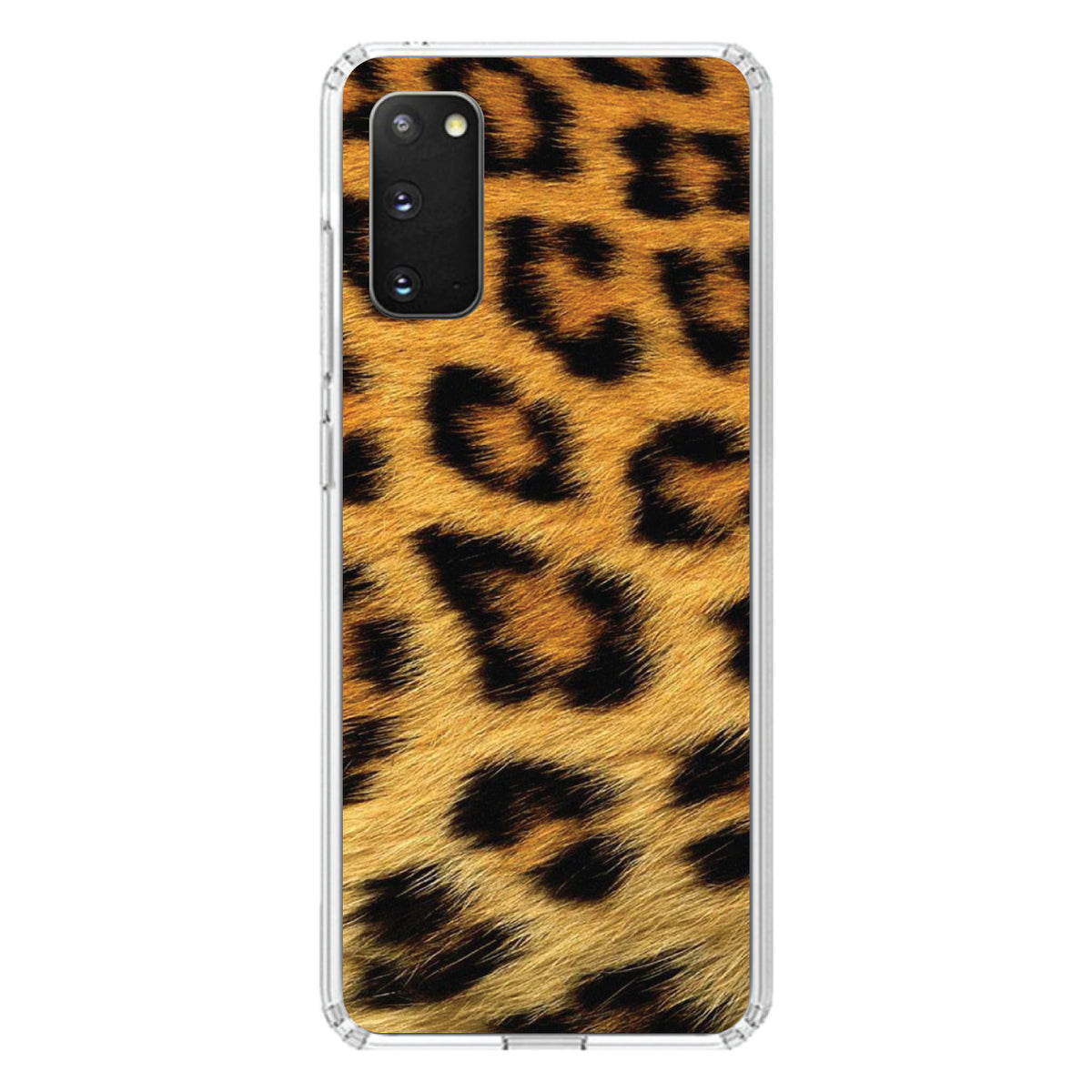 Brown Black Leopard Fur Skin Print Clear Shockproof iPhone Case, view 14