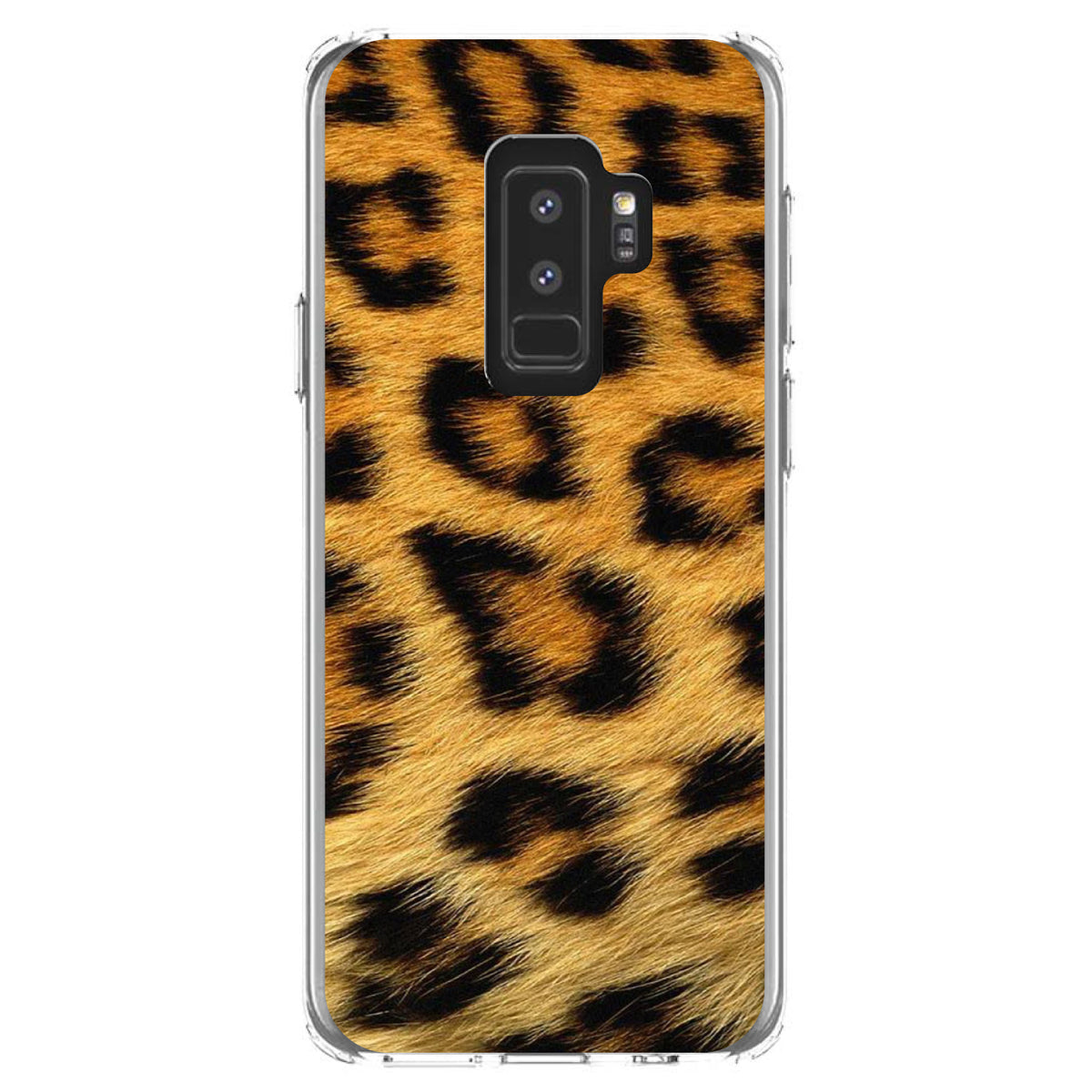 Brown Black Leopard Fur Skin Print Clear Shockproof iPhone Case, view 20
