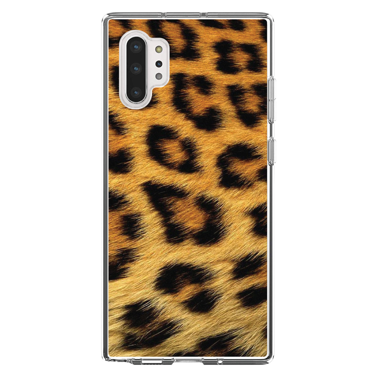 Brown Black Leopard Fur Skin Print Clear Shockproof iPhone Case, view 10
