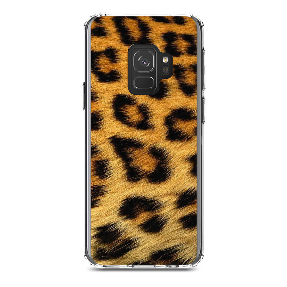 Brown Black Leopard Fur Skin Print Clear Shockproof iPhone Case, view 19