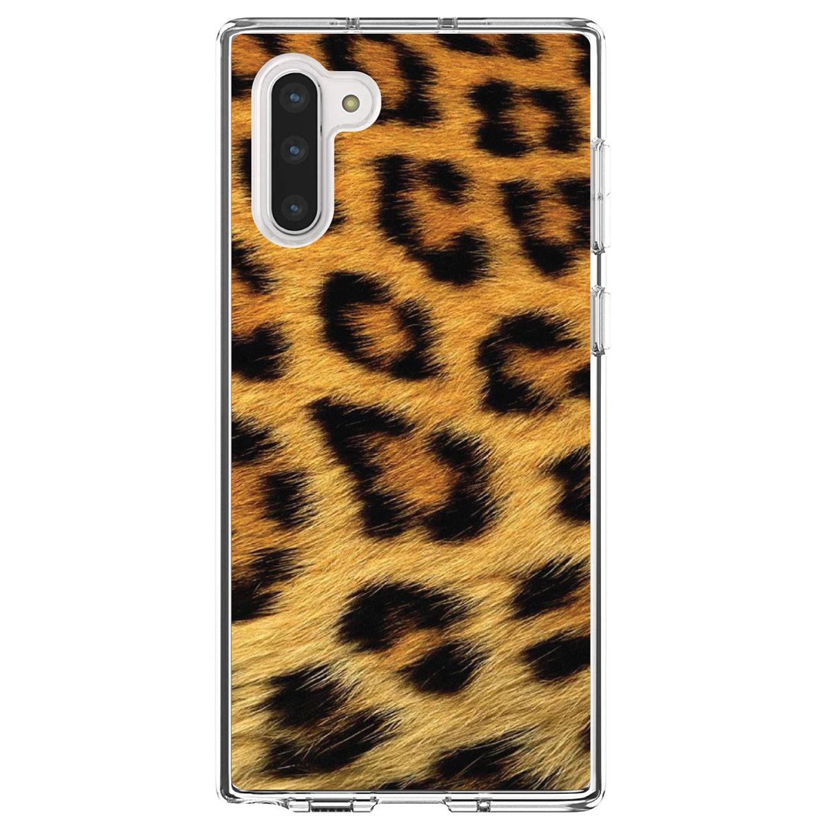 Brown Black Leopard Fur Skin Print Clear Shockproof iPhone Case, view 9