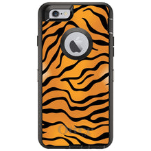 DistinctInk™ OtterBox Defender Series Case for Apple iPhone / Samsung Galaxy / Google Pixel - Orange Black White Tiger Skin