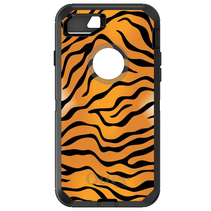 DistinctInk™ OtterBox Defender Series Case for Apple iPhone / Samsung Galaxy / Google Pixel - Orange Black White Tiger Skin