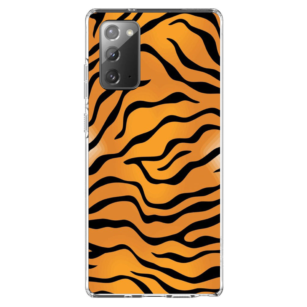 Orange Black White Tiger Skin Print Clear Shockproof iPhone Case, view 8