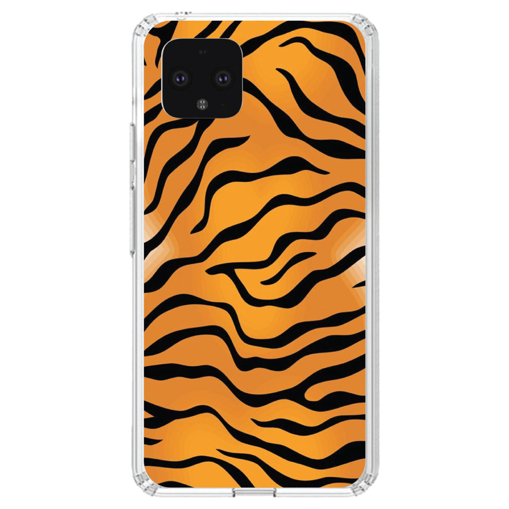 Orange Black White Tiger Skin Print Clear Shockproof iPhone Case, view 23