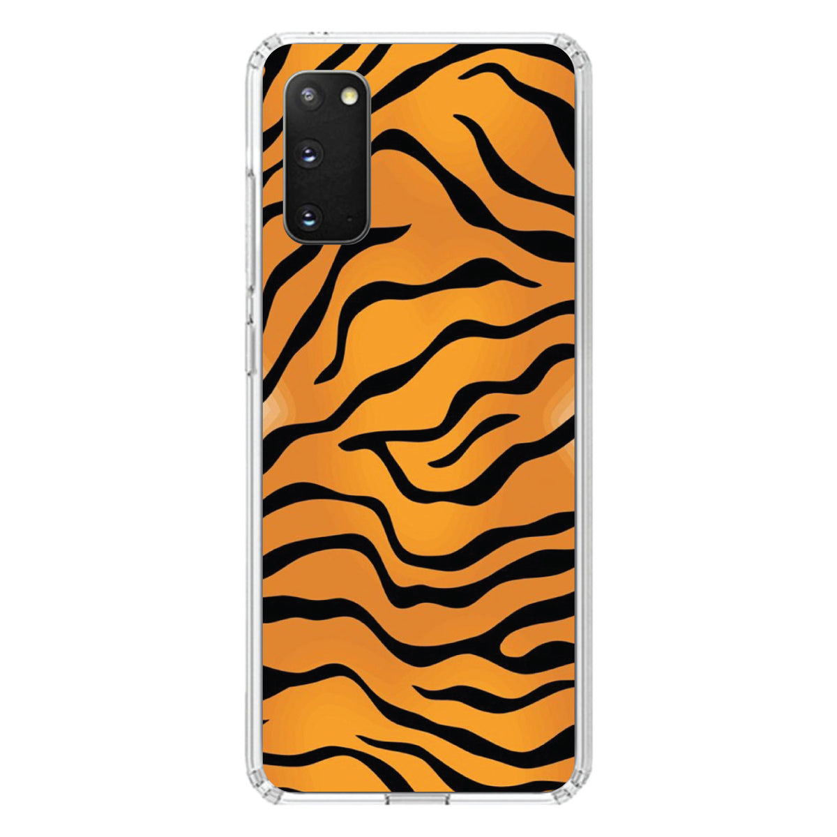 Orange Black White Tiger Skin Print Clear Shockproof iPhone Case, view 13