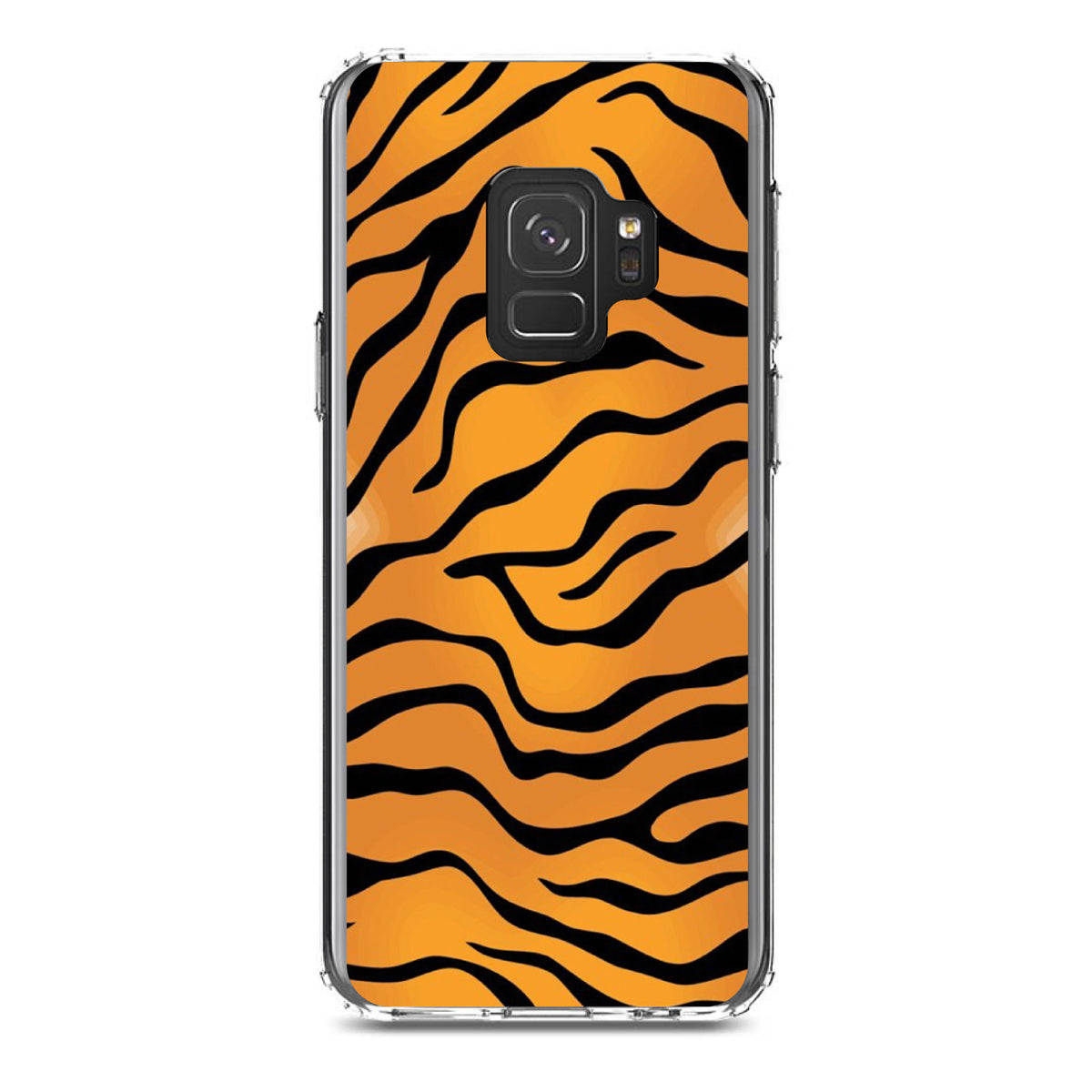 Orange Black White Tiger Skin Print Clear Shockproof iPhone Case, view 19