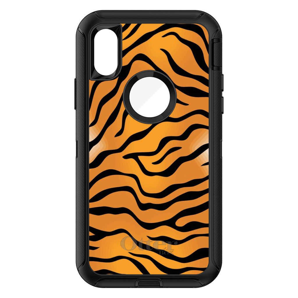 Orange Black White Tiger Skin OtterBox Defender Case for iPhone & Galaxy, view 3