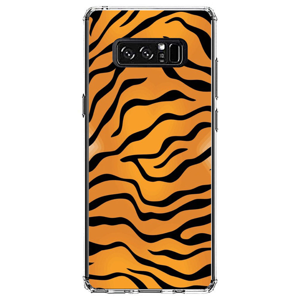 Orange Black White Tiger Skin Print Clear Shockproof iPhone Case, view 12