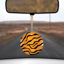 Orange Black White Tiger Skin Print Ceramic Ornament