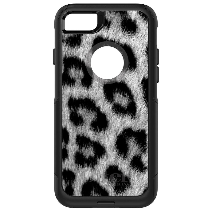 DistinctInk OtterBox Commuter Series Case for Apple iPhone or Samsung Galaxy - Black White Snow Leopard Fur