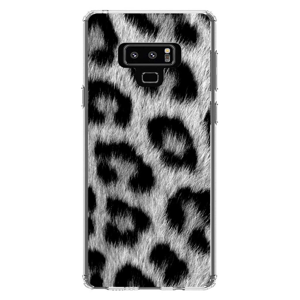 Black White Snow Leopard Fur Print Clear Shockproof iPhone Case, view 11