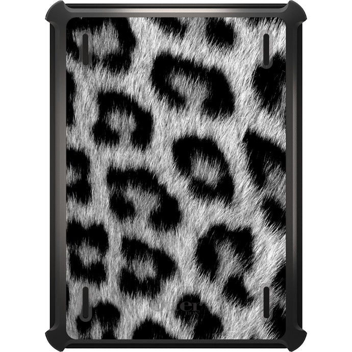 DistinctInk™ OtterBox Defender Series Case for Apple iPad / iPad Pro / iPad Air / iPad Mini - Black White Snow Leopard Fur