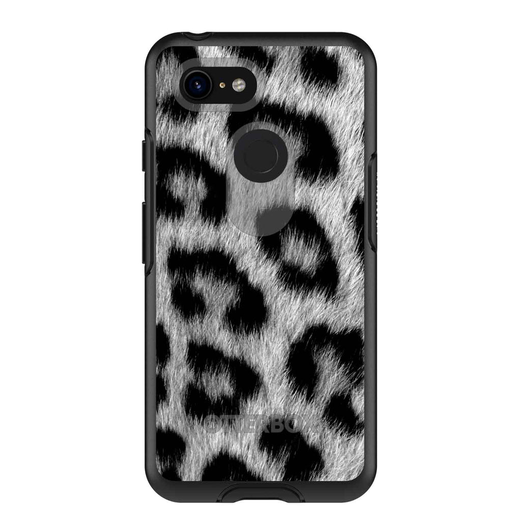 Black White Snow Leopard Fur OtterBox Symmetry Case for iPhone & Galaxy, view 15