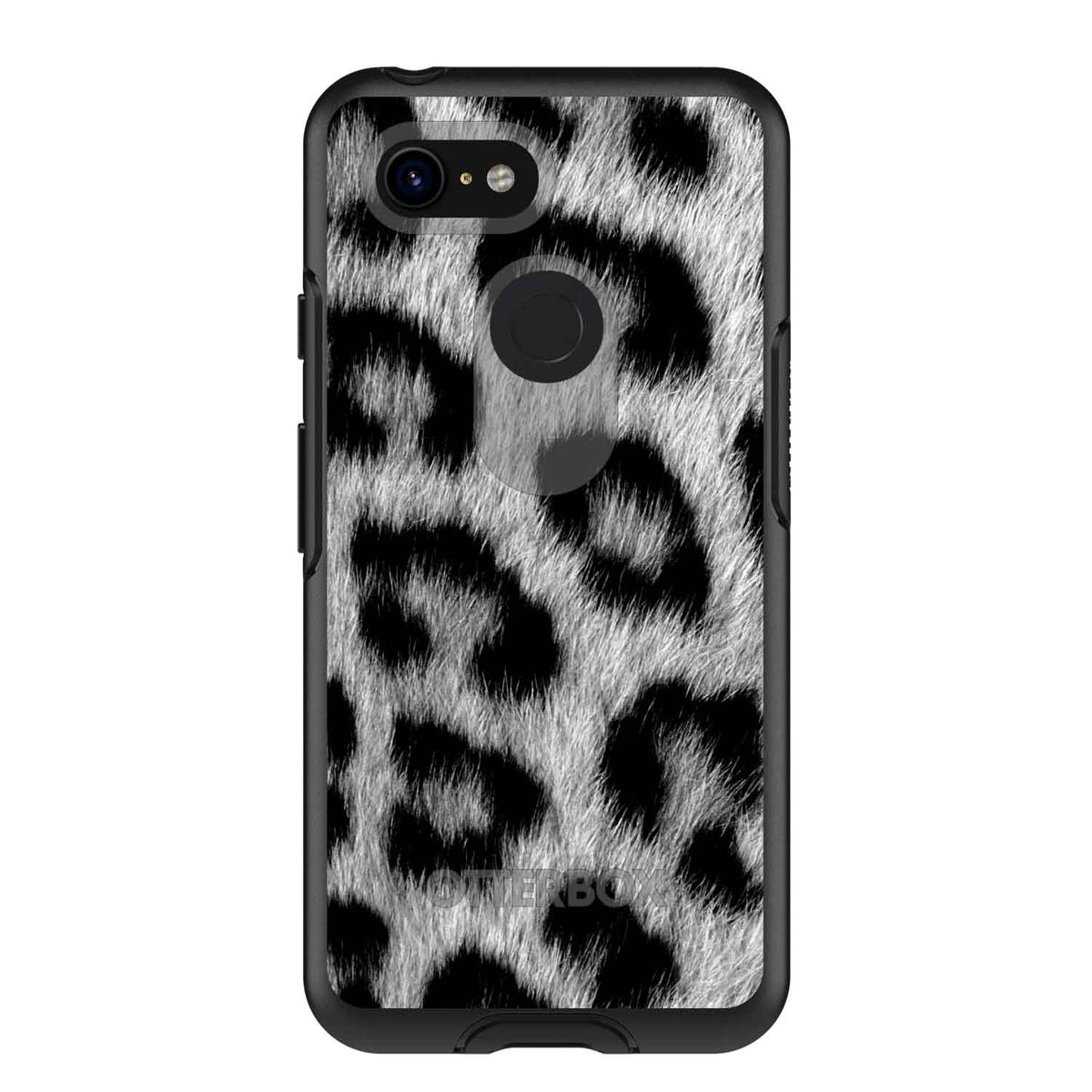 Black White Snow Leopard Fur OtterBox Symmetry Case for iPhone & Galaxy, view 15