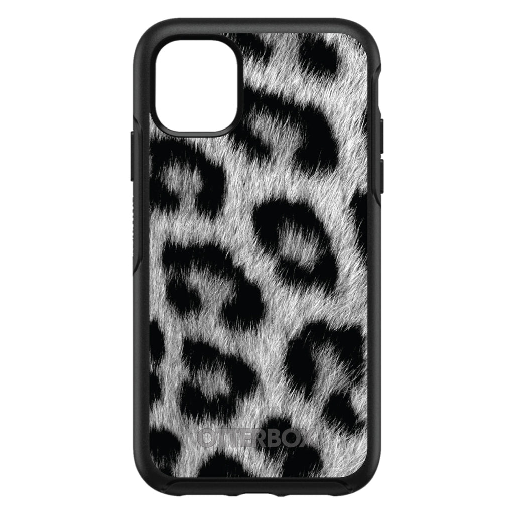 Black White Snow Leopard Fur OtterBox Symmetry Case for iPhone & Galaxy