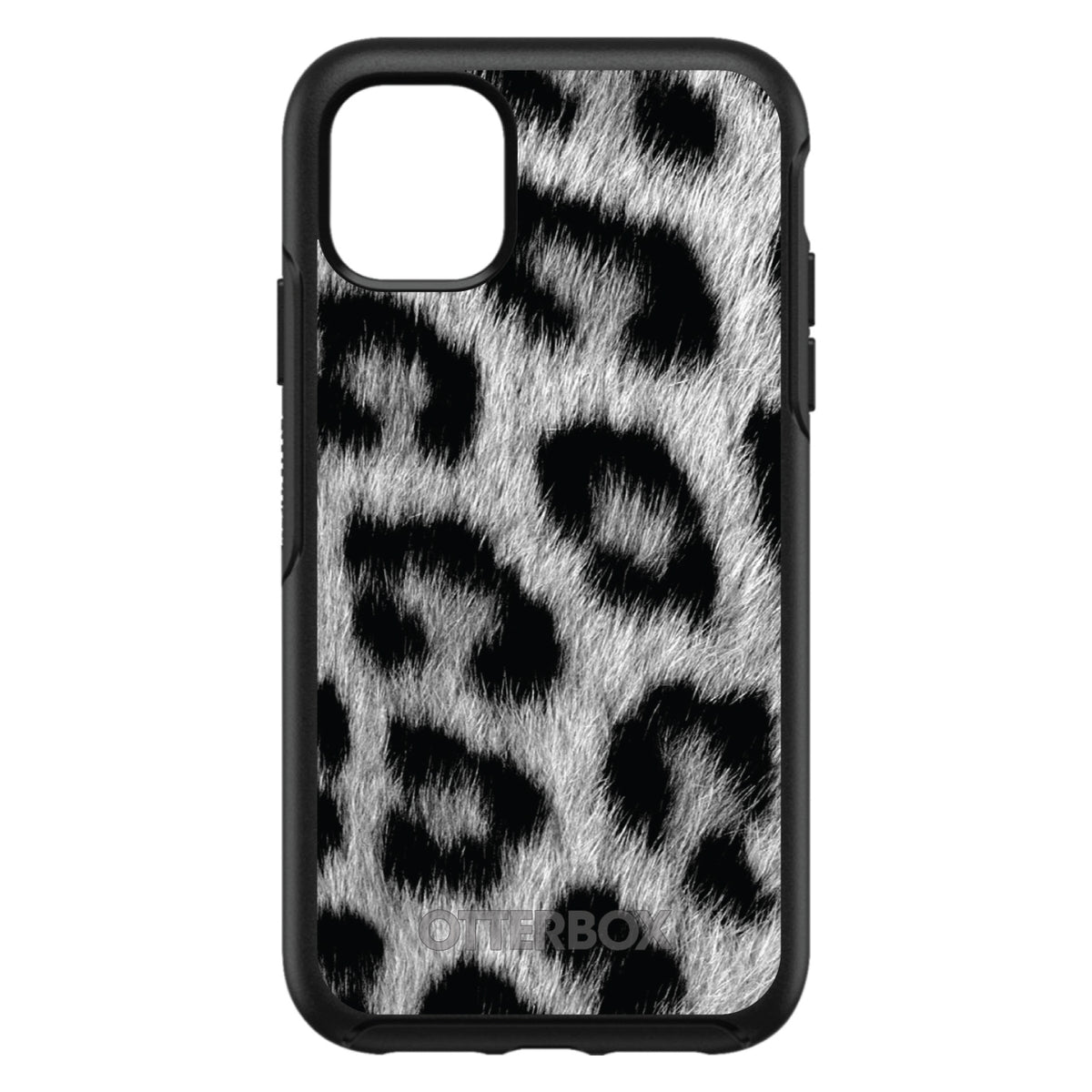Black White Snow Leopard Fur OtterBox Symmetry Case for iPhone & Galaxy