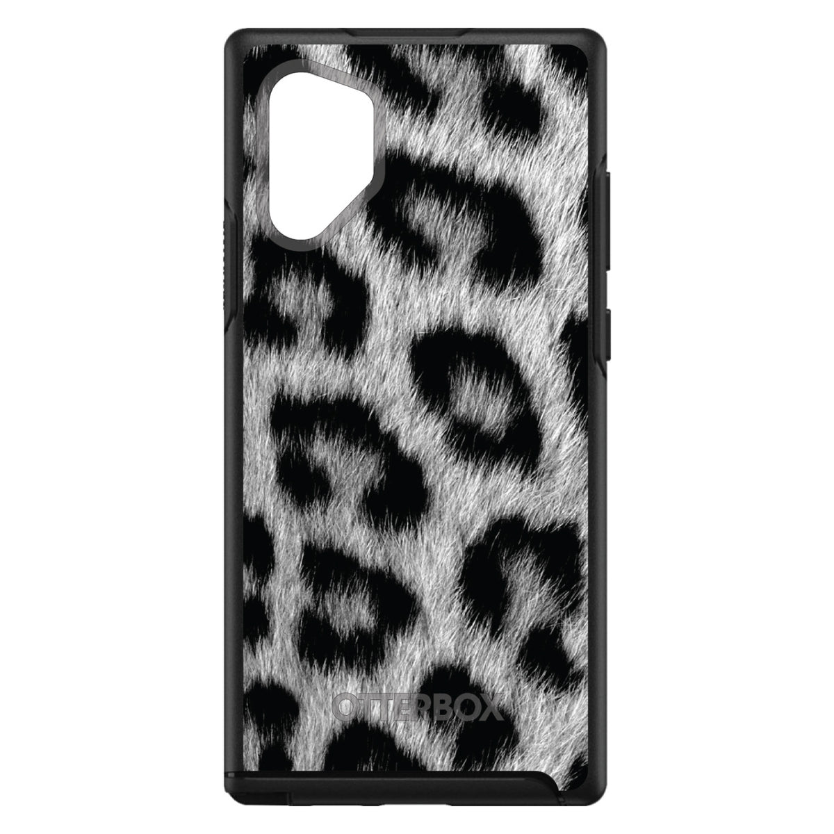 Black White Snow Leopard Fur OtterBox Symmetry Case for iPhone & Galaxy, view 12