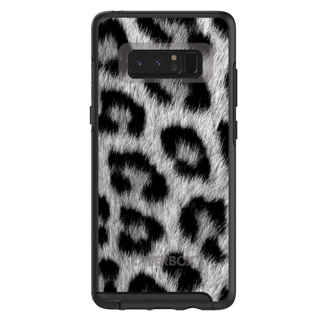 Black White Snow Leopard Fur OtterBox Symmetry Case for iPhone & Galaxy, view 14