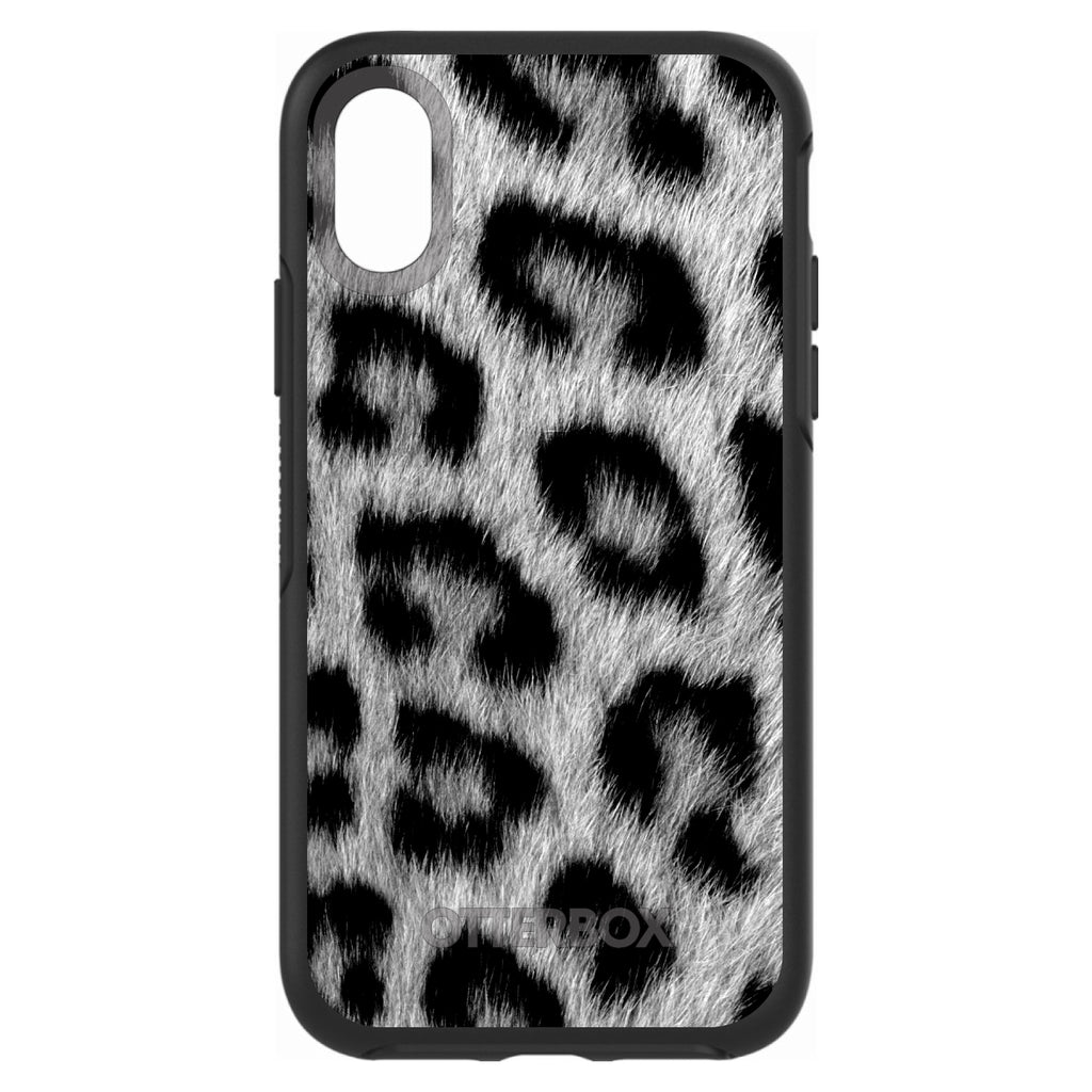 Black White Snow Leopard Fur OtterBox Symmetry Case for iPhone & Galaxy, view 4