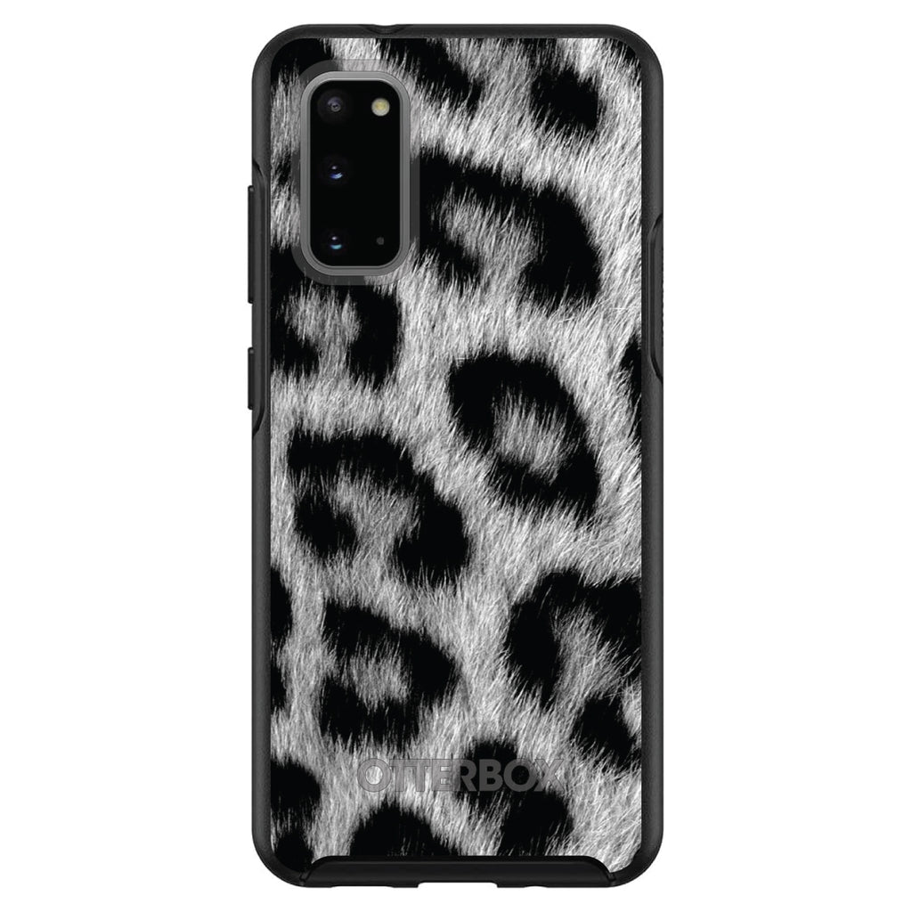 Black White Snow Leopard Fur OtterBox Symmetry Case for iPhone & Galaxy, view 5